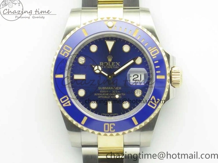 MiroTime 0410 Affordable Submariner 116613 LB Noob 1:1 Best Edition YG Wrapped Bezel Blue Dial on SS YG Bracelet A2836 V 3413